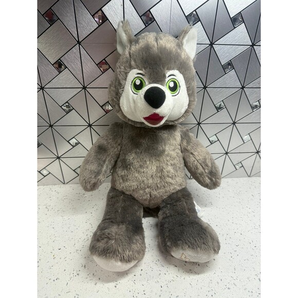 Build A Bear [BAB] Great Wolf Lodge 17in Wiley the Wolf Plush in Military Attire - Picture 5 of 12